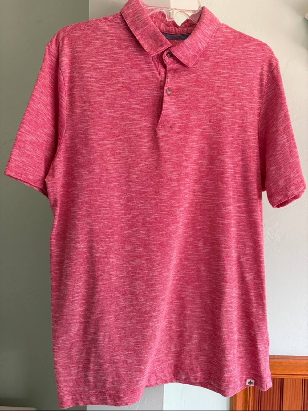 RAINFOREST Men's Heathered Pink Short-Sleeve Polo